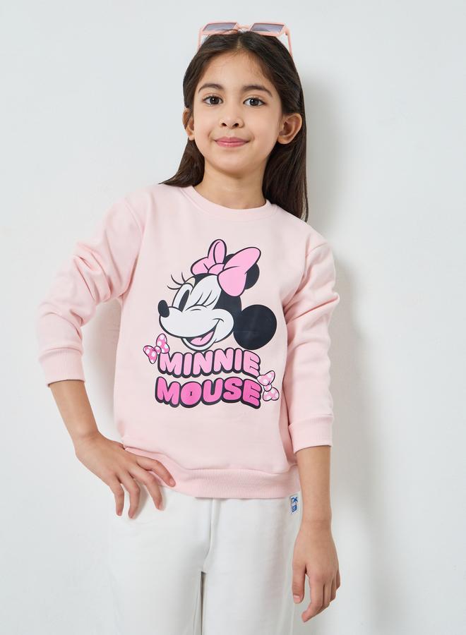 Styli Girls Cotton Minnie Mouse Graphic Sweatshirt - Image 1